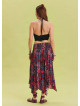 Red Casual Skirt with Gipe Detail and Tied Waist 4504